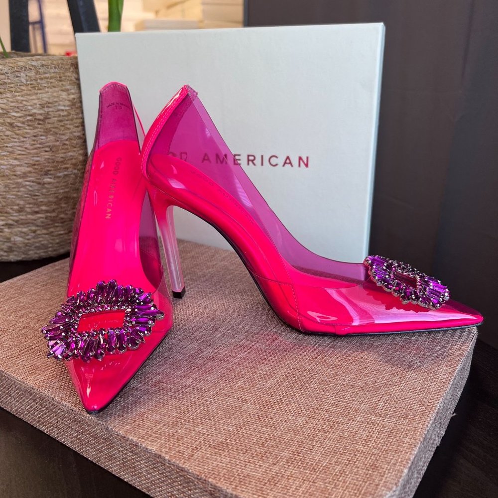 Good American CINDER-F*CKING-RELLA Hot Pink PUMP SIZE 7.5 - Picture 2 of 6
